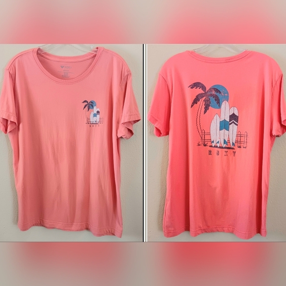 ROXY Surfer Tee M Double-Sided Orange Summer Beach - Picture 1 of 8